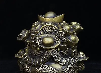 Китайский фэн шуй бронза латунь деньги Юань Бао богатство Ru yi счастливое