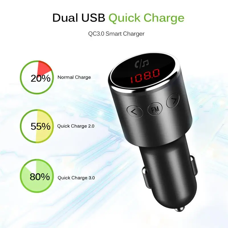 FM трансмиттер модулятор Bluetooth гарнитура автомобильный комплект аудио MP3 плеер