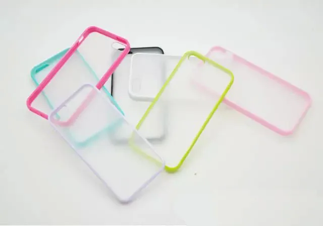 Fashion Slim Colorful TPU Frame Clear Case For iPhone 7 6S 8 X Transparent Matte Hard Phone Back Cover 6 Plus case |
