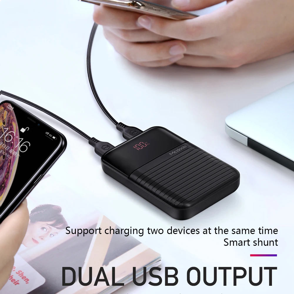 Mcdodo Mini power Bank 10000 мАч для Xiaomi Pover Bank портативное Внешнее зарядное устройство для телефона для IPhone X huawei P20 PoverBank