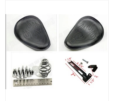 Черное Кожаное пламя Solo Slim Seat + крепление для Kawasaki Vulcan Classic VN 400 VN500 VN800 900 1200 1500 1600 2000
