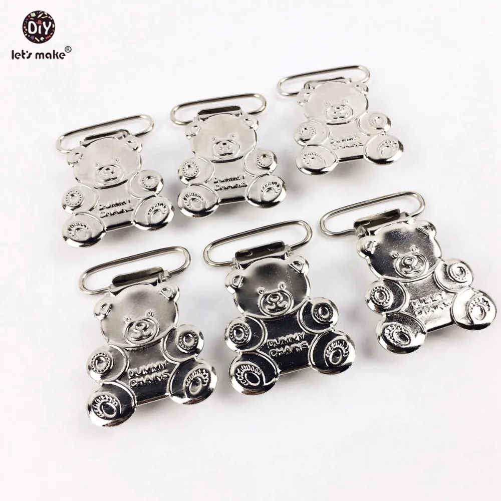 Let's make Pacifier Clip (100pcs)Teddy Bear Suspender Metal Ecofriendly DIY Crafts Accessories Adapters Attachments | Мать и ребенок