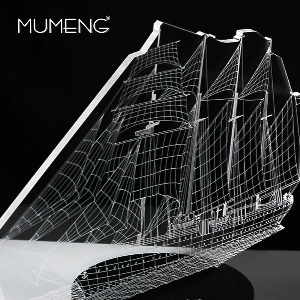 MUMENG Modern Intelligent Vessel Shape 3D Night Light LED Fashio Seven Color Lighting Gradient Colorful Desk Lamp Creative Gifts | Освещение