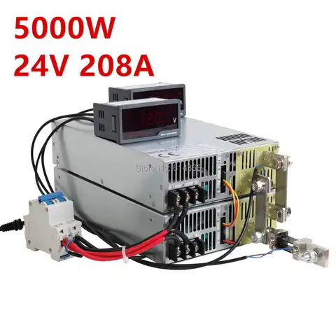 5000W 24V блок питания 0-24V с регулируемой мощностью 24VDC AC-DC 0-5V аналогового сигнала управления SE-5000-24 силовой трансформатор 24V 208A релиз