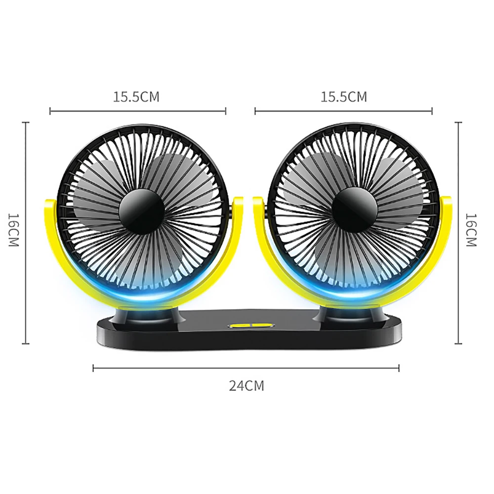 Vehicle Fan 12V 24V Small Electric for General Motor and Dual Head Shaking USB Large Freight Vehicles SUV Trucks | Автомобили и