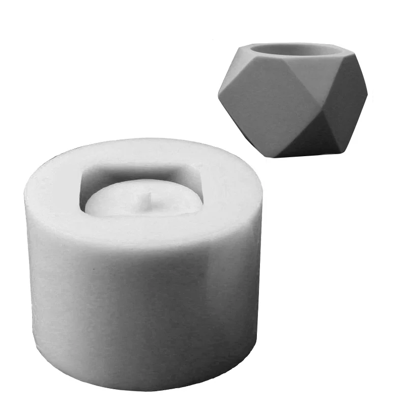 Geometric shaped concrete mold for flower pot prismatic aroma candle silicone mold succulent plant pot Clay ashtray mold