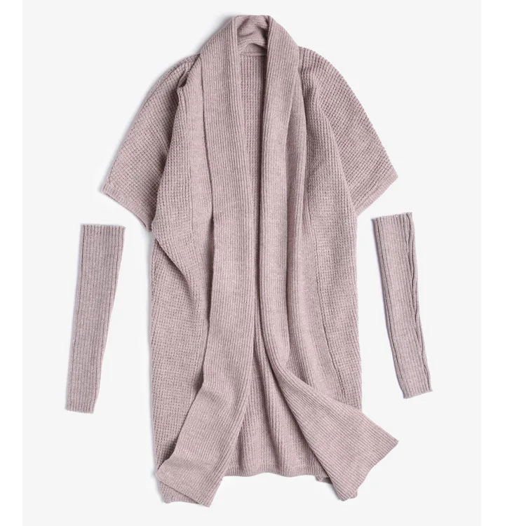 Spring new temperament commuter loose sweater cardigan female long solid color wild knitted loose coat 17065