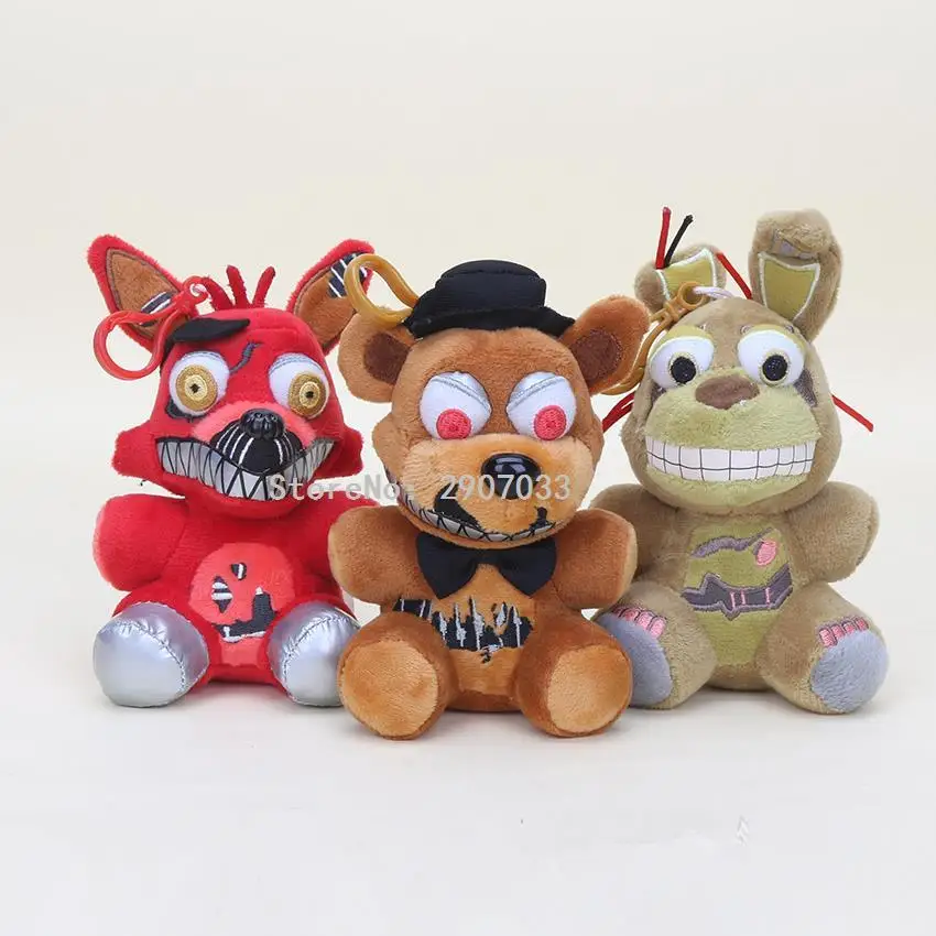 14 см Five Nights at Freddy FNAF кошмар Фредди фазмедведь лиса медведь Бонни Mangle Chica игрушки плюшевые подвески, брелоки куклы
