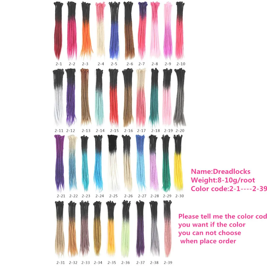 Pervado Hair Hand Made 55 см жесткие ямайские дреды синтетические кроше с Омбре плетение