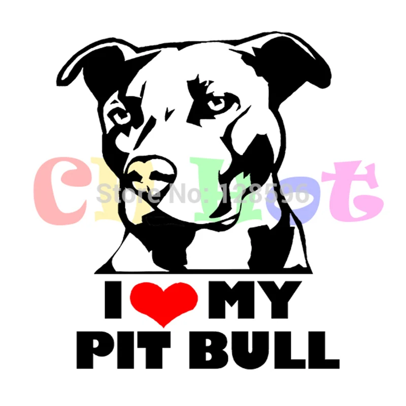 HotMeiNi 16*14 см I Love My Pitbull виниловая наклейка с принтом собаки стикер для автомобиля