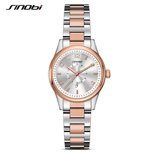 rosegold SINOBI Geneva часы золотой Женская мода браслет для часов наручные часы Дата кварцевые часы известных брендов женские Montre Femme - Цвет: rosegold