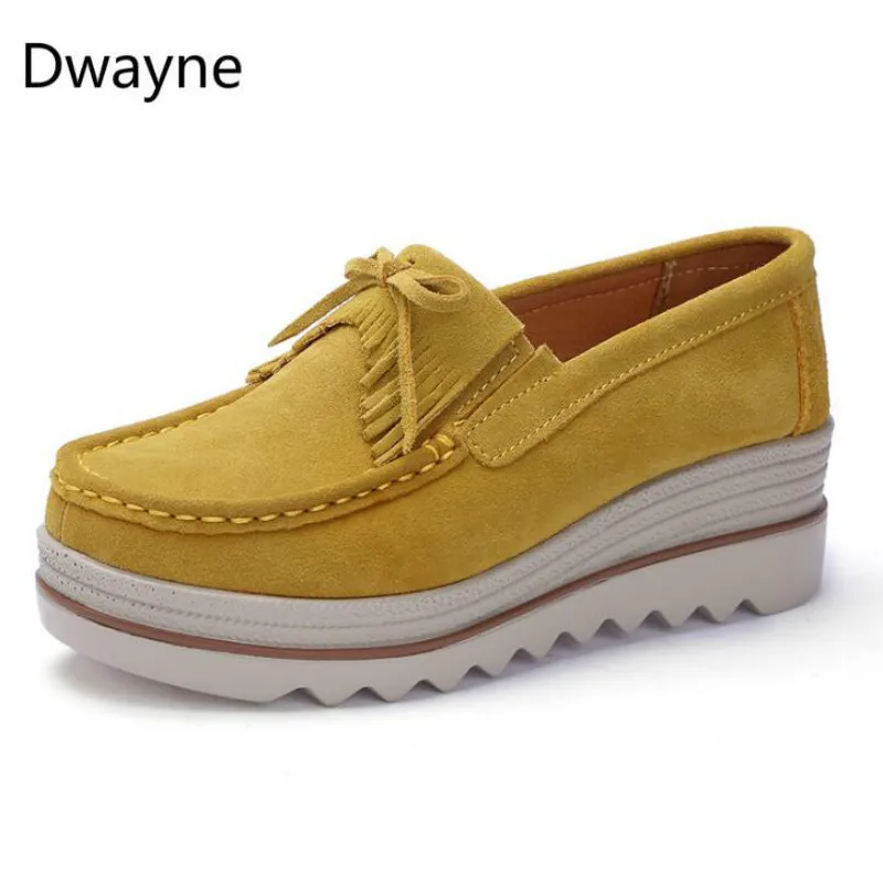 Dwayne/женские лоферы на плоской платформе; элегантные женские мокасины из натуральной кожи; Женская Осенняя повседневная обувь без застежки