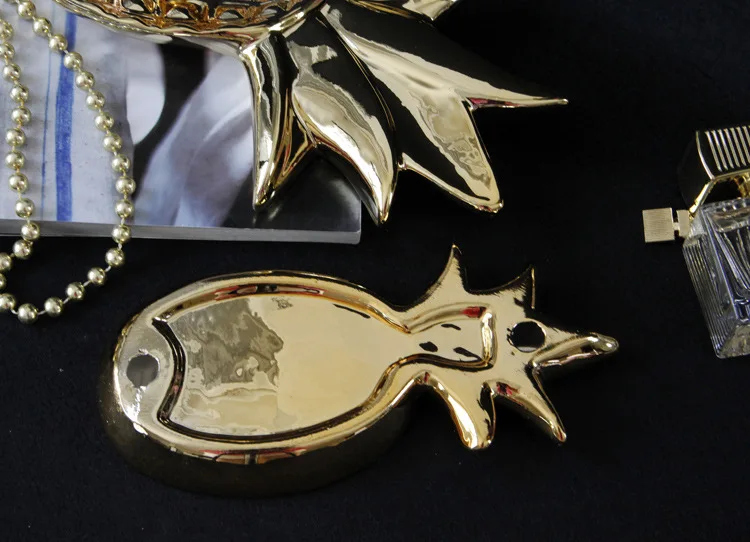 VILEAD 12 ''7,8'' керамическое Ананасовое блюдо статуэтки золотое покрытие украшения в виде ананаса поднос украшение современное фруктовое блюдо домашний декор