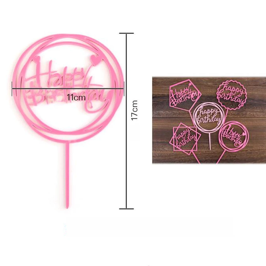 5 styles Cake Topper Party Creative Happy Birthday Small Flags Korean Wedding English Card Insert | Дом и сад