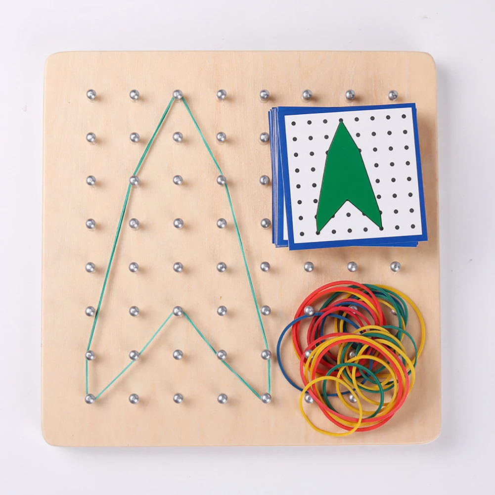 Креативная детская графика резиновый галстук для ногтей Geoboard с картами Математика Обучение детство образование Дошкольные Детские игрушки