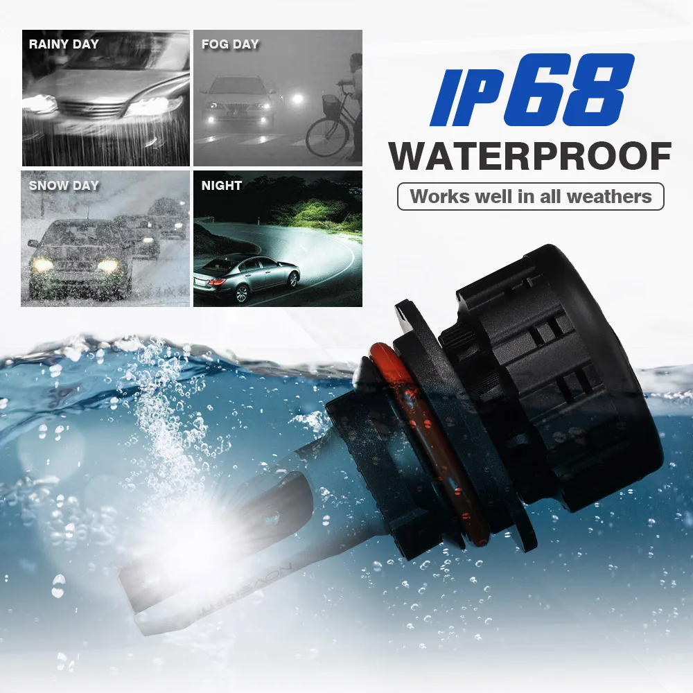 NOVSIGHT 6500K H4 светодиодный H7 H11 H8 HB4 H1 H3 HB3 9005 9006 9007 H13 автомобильные лампы для фар