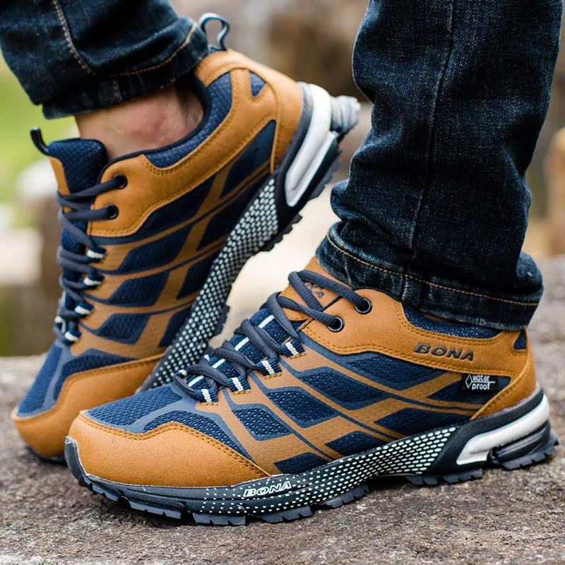 

BONA New Classics Style Men Running Shoes Outdoor Walking Jogging Sneakers Lace Up Mesh Upper Athletic Shoes Fast Free Shipping