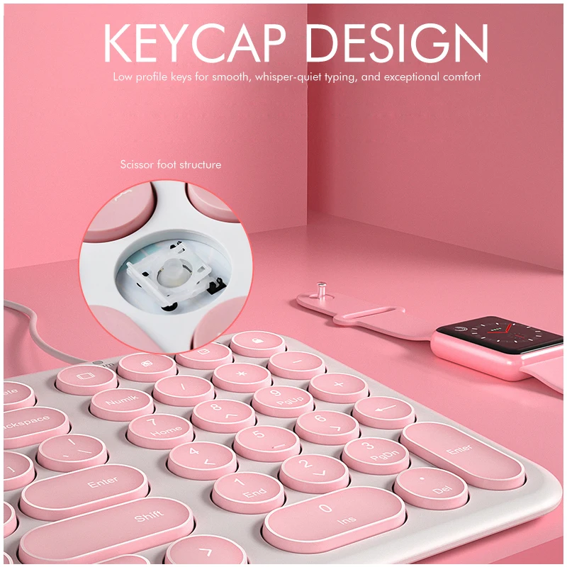 Клавиатура b. O.W Wire с 96 круглыми клавишами ультратонкий проводной USB-порт KB Plug and Play