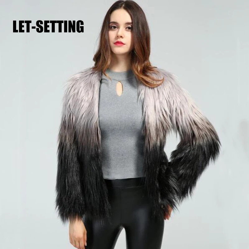 faux fur coat women warm long sleeve female outerwear autumn winter jacket | Женская одежда