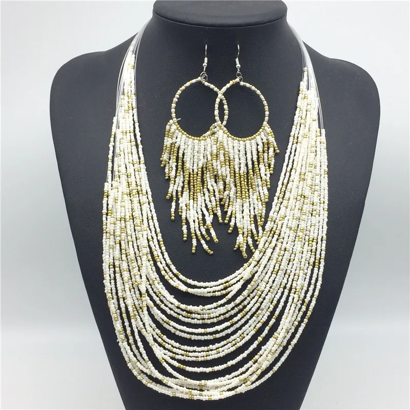 

Счастливая красивое женское кольцо National wind/серьги из бисера бусы ожерелье длинные Позолоченные каплевидные серьги с квадратными ожерелье ...