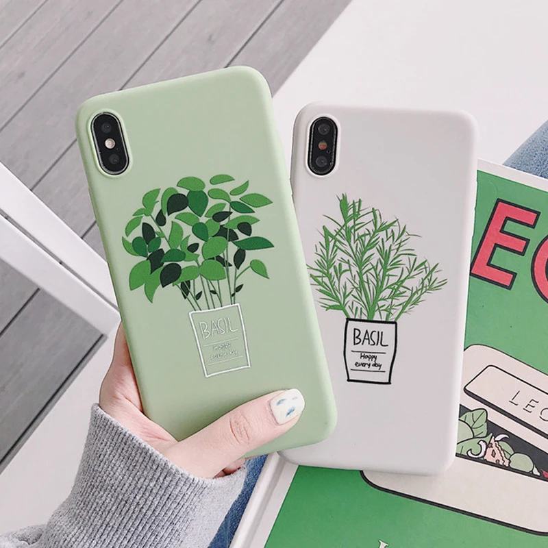 SUYACS сплошной цветной чехол для телефона iPhone 7 8 Plus X XS MAX XR 6 6S Прекрасный кактус