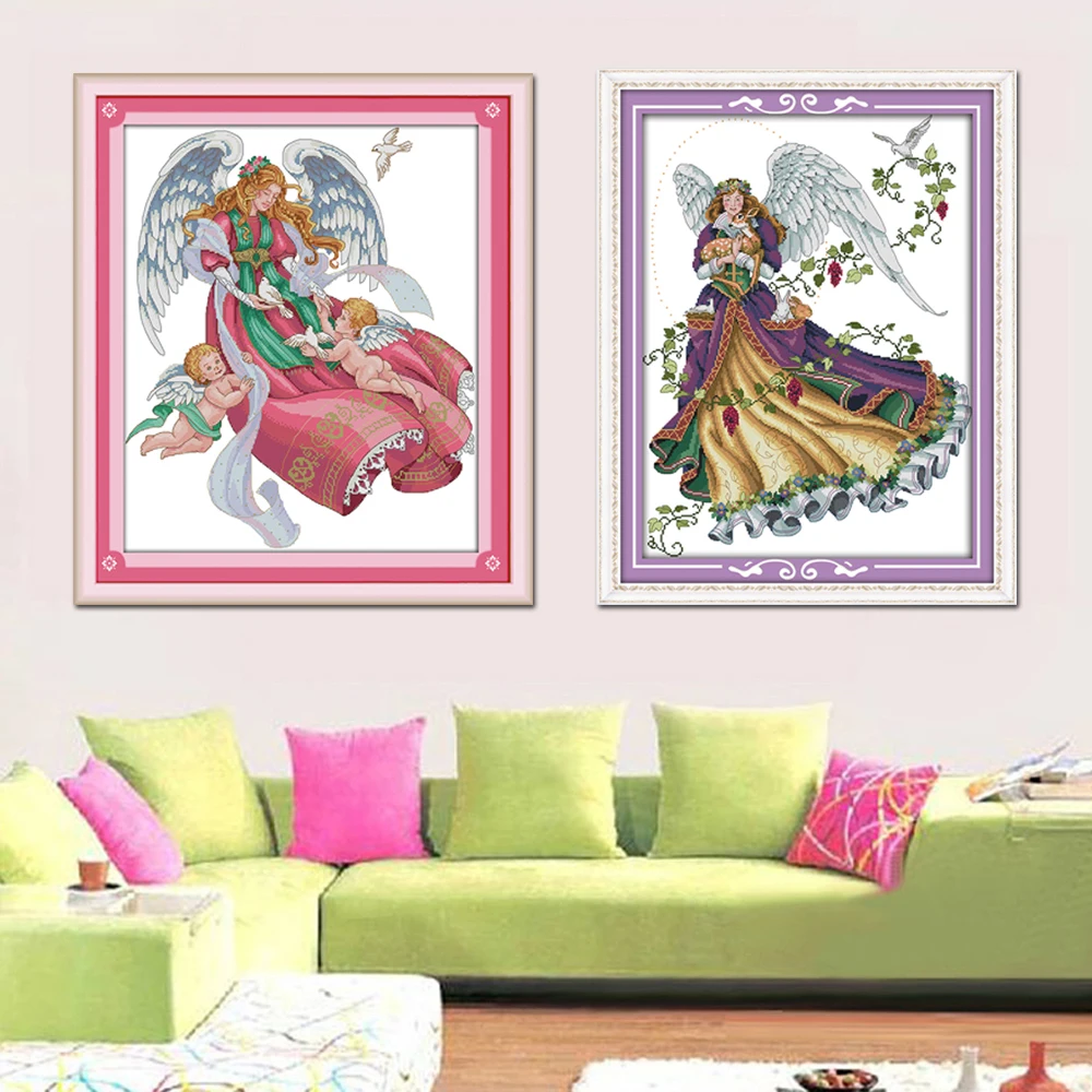 Набор для вышивки крестиком Joy Sunday Angel RA124RA125 14CT 11CT | Дом и сад