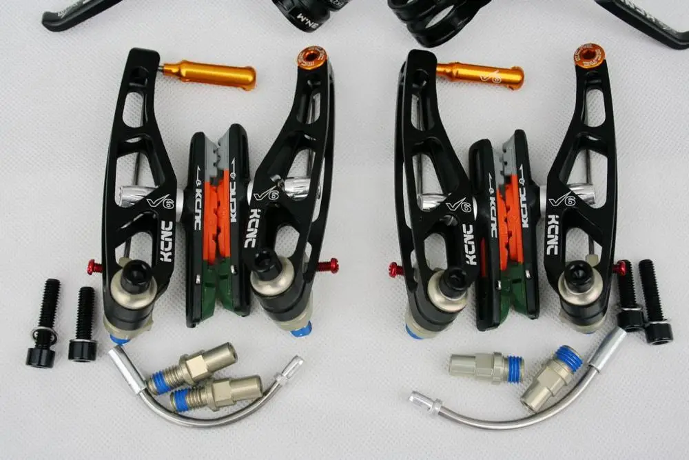 KCNC V6 VB6 MTB FOLD BIKE V тормозные рычаги и суппорты велосипедный обод тормоза набор с рычагами 340 г полный комплект черный цвет