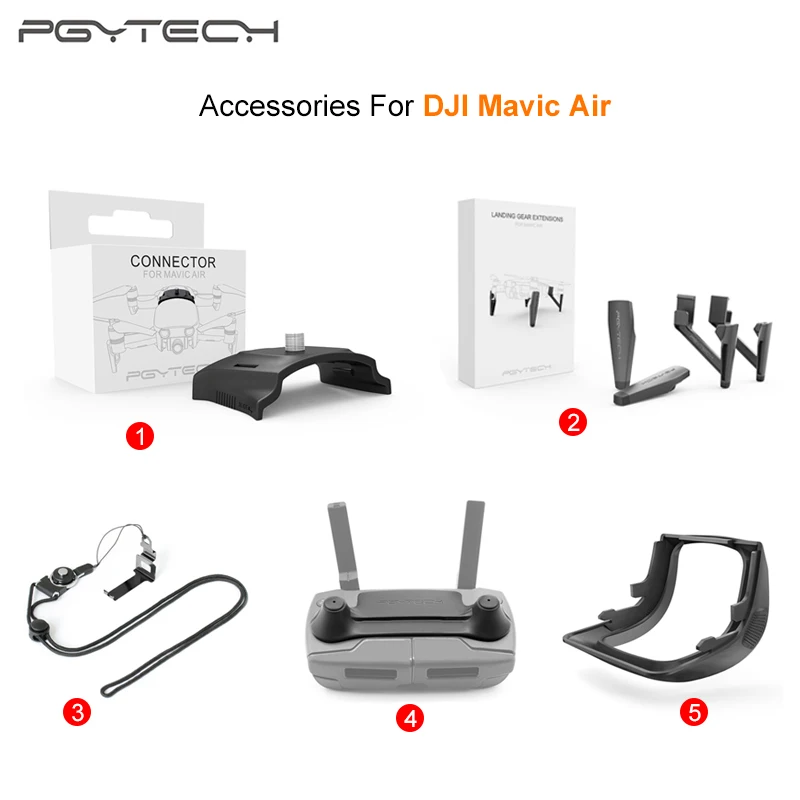 PGYTECH Mavic Air пульт дистанционного управления/Управление Лер застежка Landyard/Шасси/адаптер для DJI Mavic Air drone аксессуары