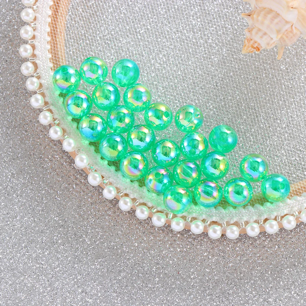 NEW 50pcs 8mm Colorful DIY Beads Round Acrylic Handmade Beads with Hole for Craft Making DIY Bracelet Necklace