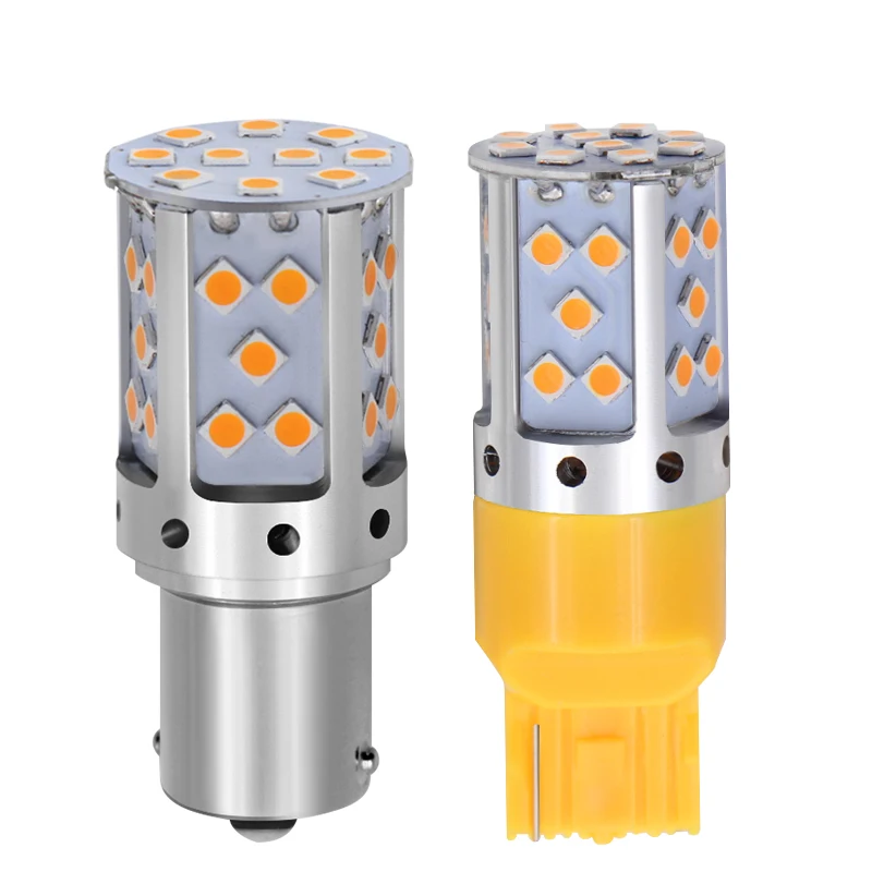 2 шт Автомобильный светодиодный 1156 P21W BA15S PY21W BAU15S 3156 7440 3030 35 SMD ошибок Canbus