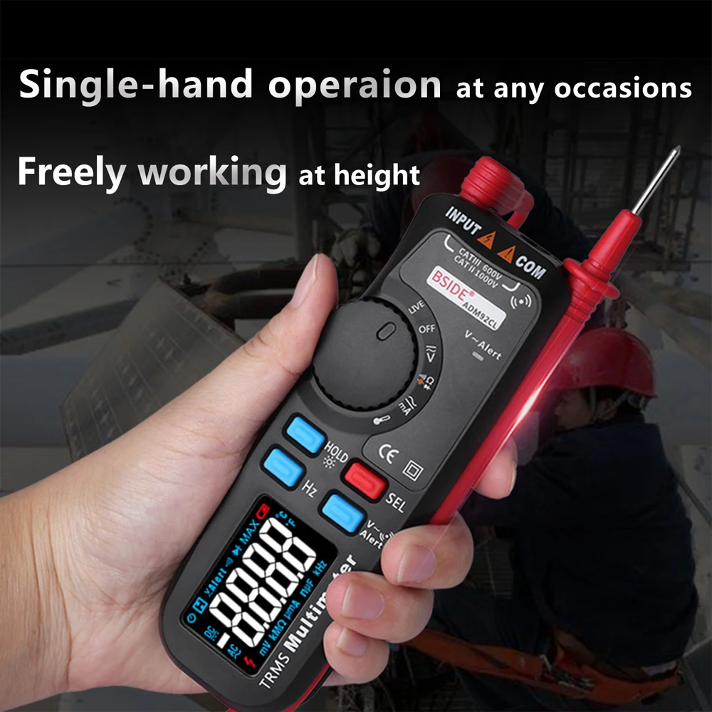 Многофункциональный цифровой мультиметр ручка BSIDE ADM92CL цветной ЖК дисплей Multimetro