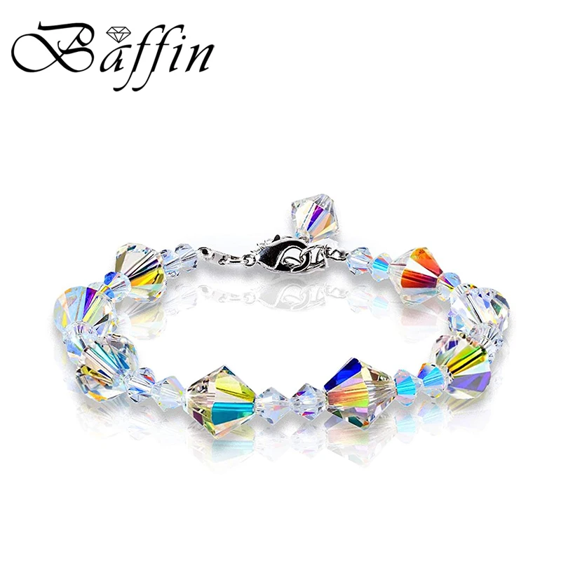 Перегородка красочные бусины плетеный браслет браслеты кристаллы от Swarovski