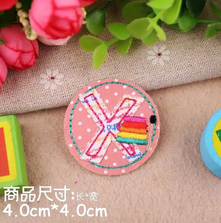 10 pcs of X 10 шт. Алфавит вышитая ткань патчи утюг на моды мотив аппликация шляпу мешок для обуви дети название Декор Аксессуары - Цвет: 10 pcs of X