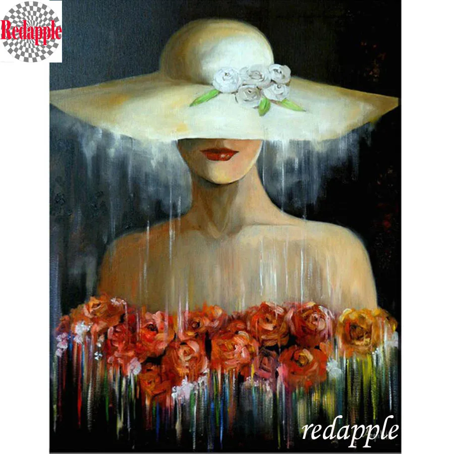 

5d diamond painting cross stitch hat beauty rose diy Diamond embroidery full square diamond 3D pictures diamond mosaic pattern