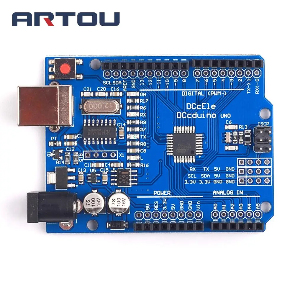 Одна макетная плата ATmega328P CH340 CH340G для Arduino, набор для самостоятельной сборки с прямым контактным разъемом (без USB-кабеля)