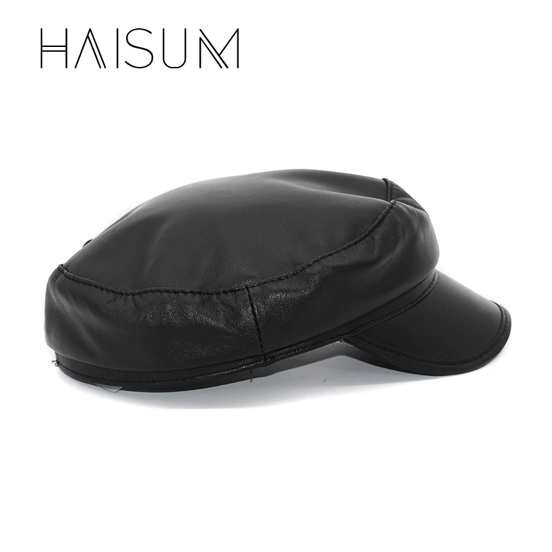 Женские береты Haisum винтажные однотонные мягкие из овчины на весну и осень Cs51