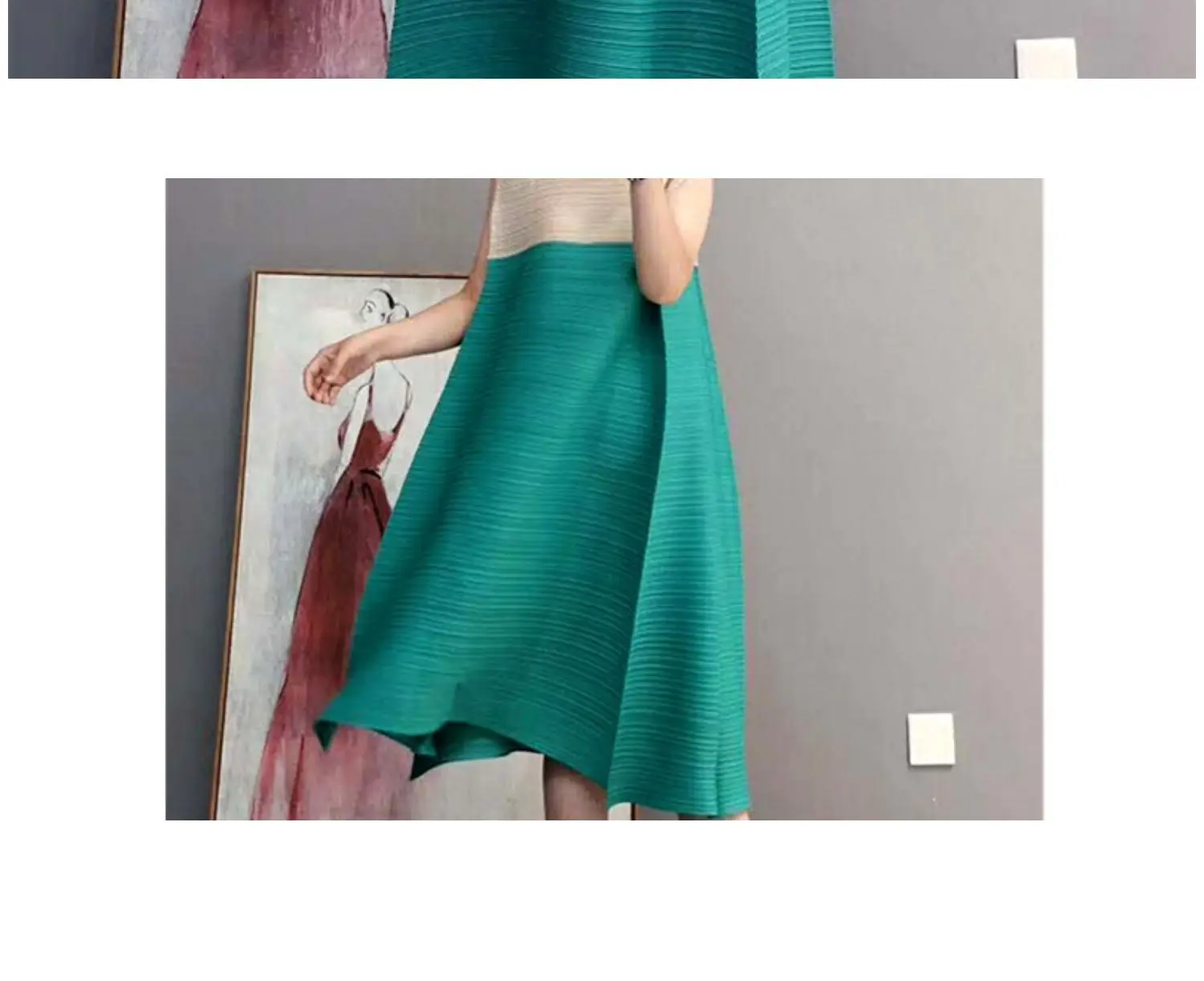 Changpleat, летняя коллекция, новое женское платье, Miyak, плиссированное, модное, цветное, подходящее, просторное с воротником-стойкой, большие размеры, женские платья трапециевидной формы