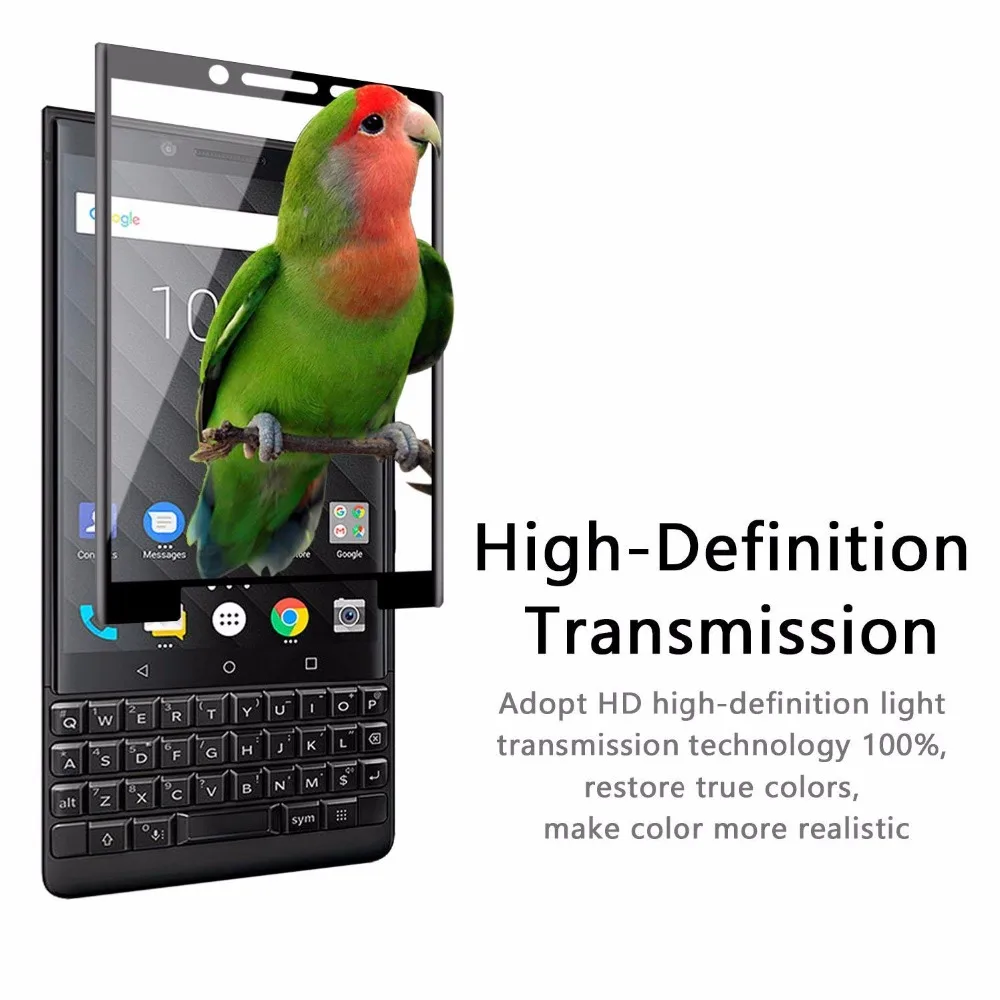 Полное покрытие закаленное стекло для BlackBerry keytwo экран защитный смартфон прозрачная рамка все 9H закаленное черный белый дисплей