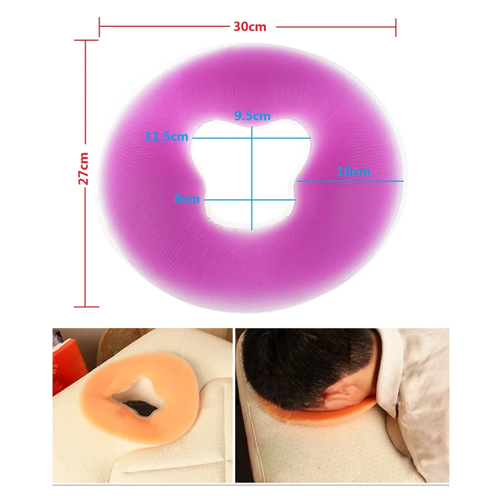 

Soft Salon SPA Massage Silicone Face Relax Cradle Cushion Bolsters Pillow Pad Beauty Care Purple