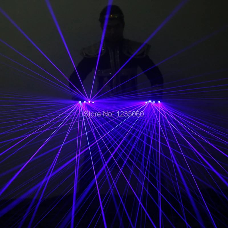 Новый дизайн светящиеся синие лазерные перчатки Viloet для сцены Laserman DJ шоу