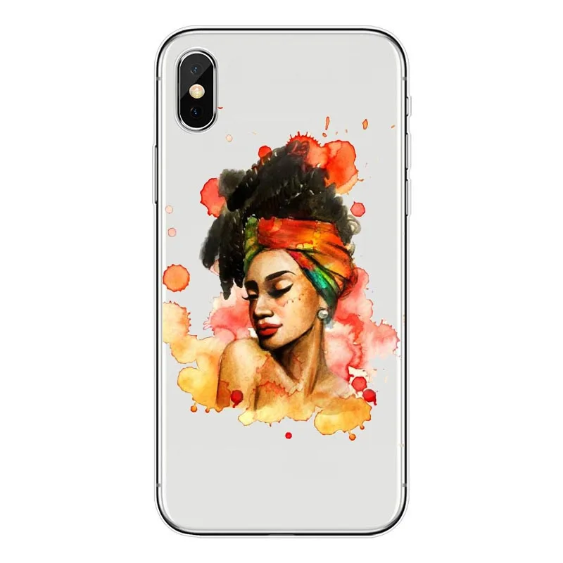 Афро девушки Жесткий чехол для телефона PC iPhone 7 5 5S SE 6 S Plus X 10 8 черные женские