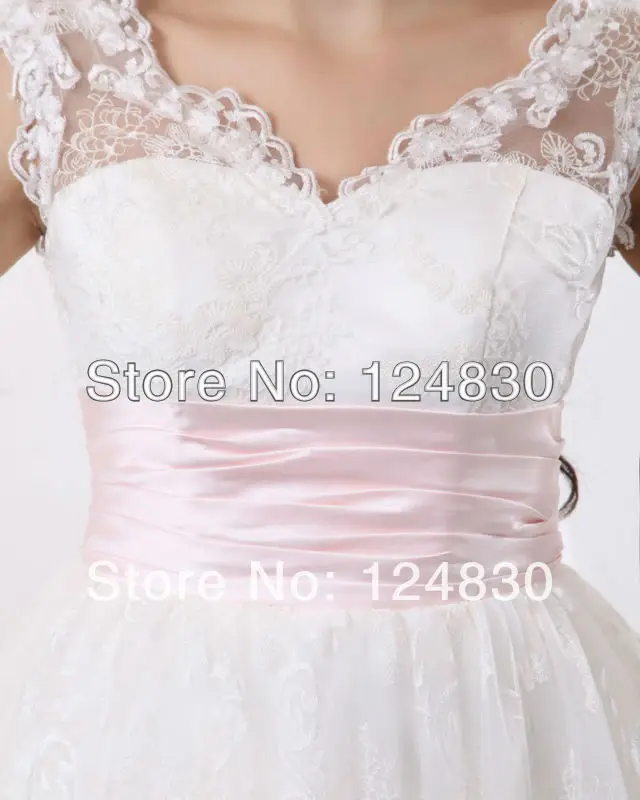 cheap Unique Best-selling Gorgeous Knee-Length Lace V-neck Cap Sleeve Satin Short bridal gown | Свадьбы и торжества