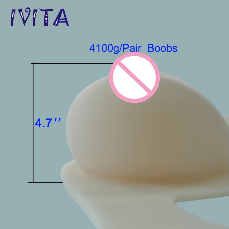 IVITA 4100g White Silicone Breast Forms Artifical False Fake Boobs For Crossdresser Transgender Drag-Queen Enhancer |