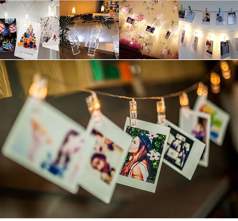Photo Creative Clip Led Lantern Sparkle Light String Room Romantic White Hanging Lamp Wall Christmas Decoration | Лампы и освещение