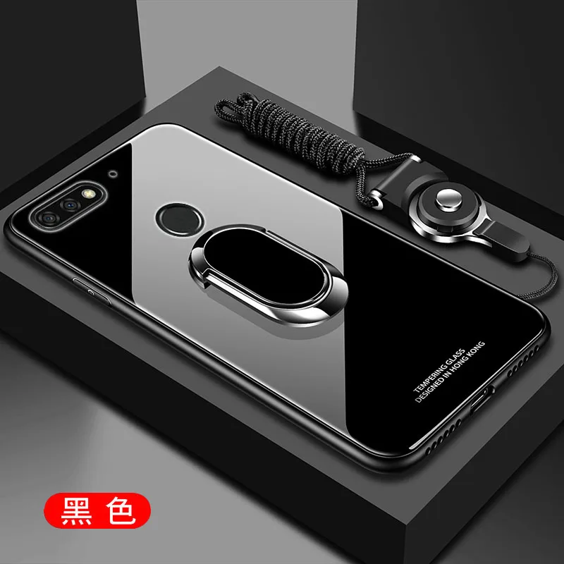 Для huawei honor 7C 7X чехол из твердого закаленного стекла с кольцом-подставкой Магнитный защитный чехол на заднюю панель для huawei honor 8X 8C оболочка