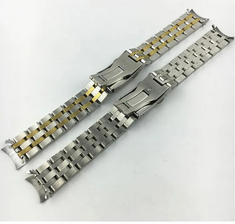 19 мм, 20 мм, ремешок из нержавеющей стали для часов Tissot T17/T014/T41/T461/PRC200/T055/T067, мужской ремешок для часов, изогнутый конец
