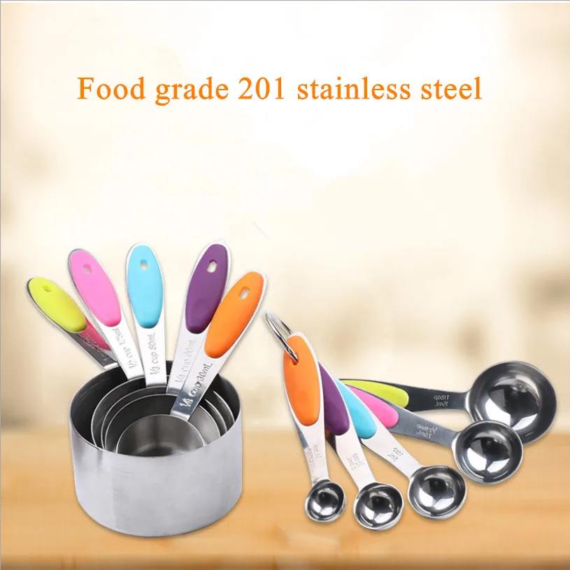 

4/8pcs/SetStainless Steel Measuring Cup Kitchen Measuring Spoon Scoop For Baking Tea Coffee Kitchen Accessories Measuring Tool S