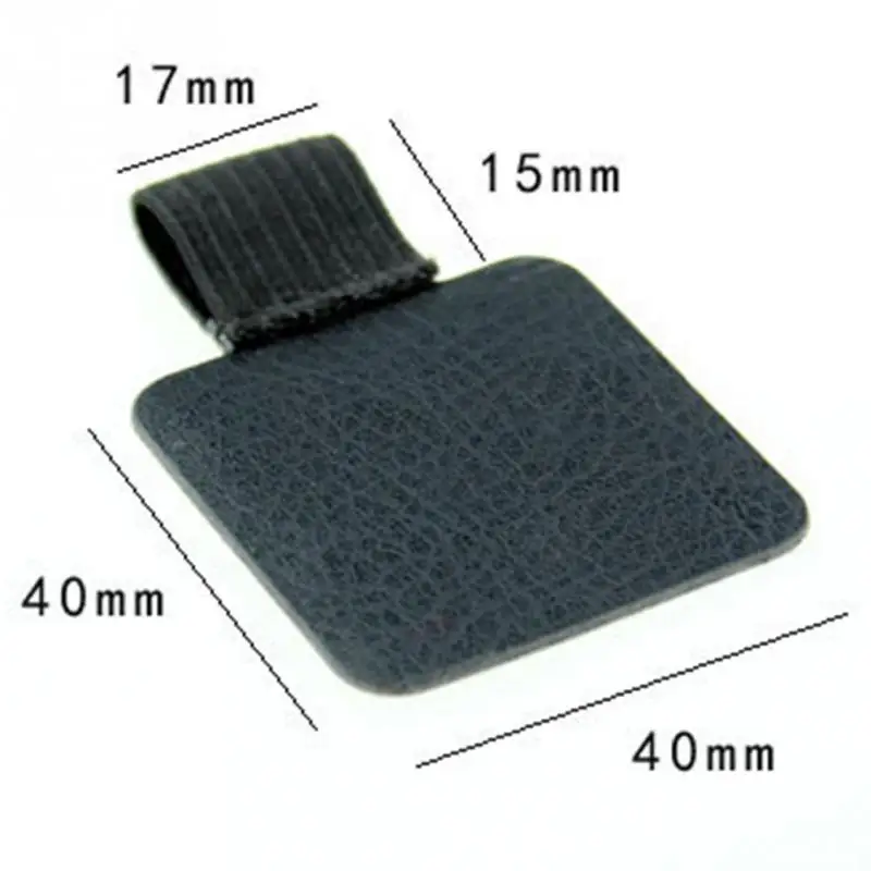 Кожа + резина черный самоклеящийся кожаный ремешок Резиновая Ручка Зажим для