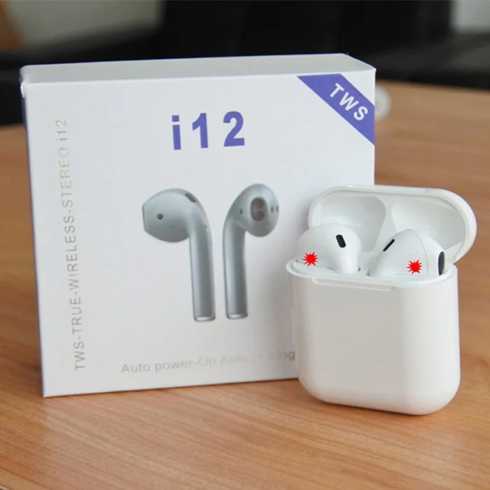 I12 TWS Bluetooth 5,0 наушники 1:1 двойные звонки умные сенсорные наушники для iPhone huawei Xiaomi PK I20 I30 I10 наушники - Цвет: White