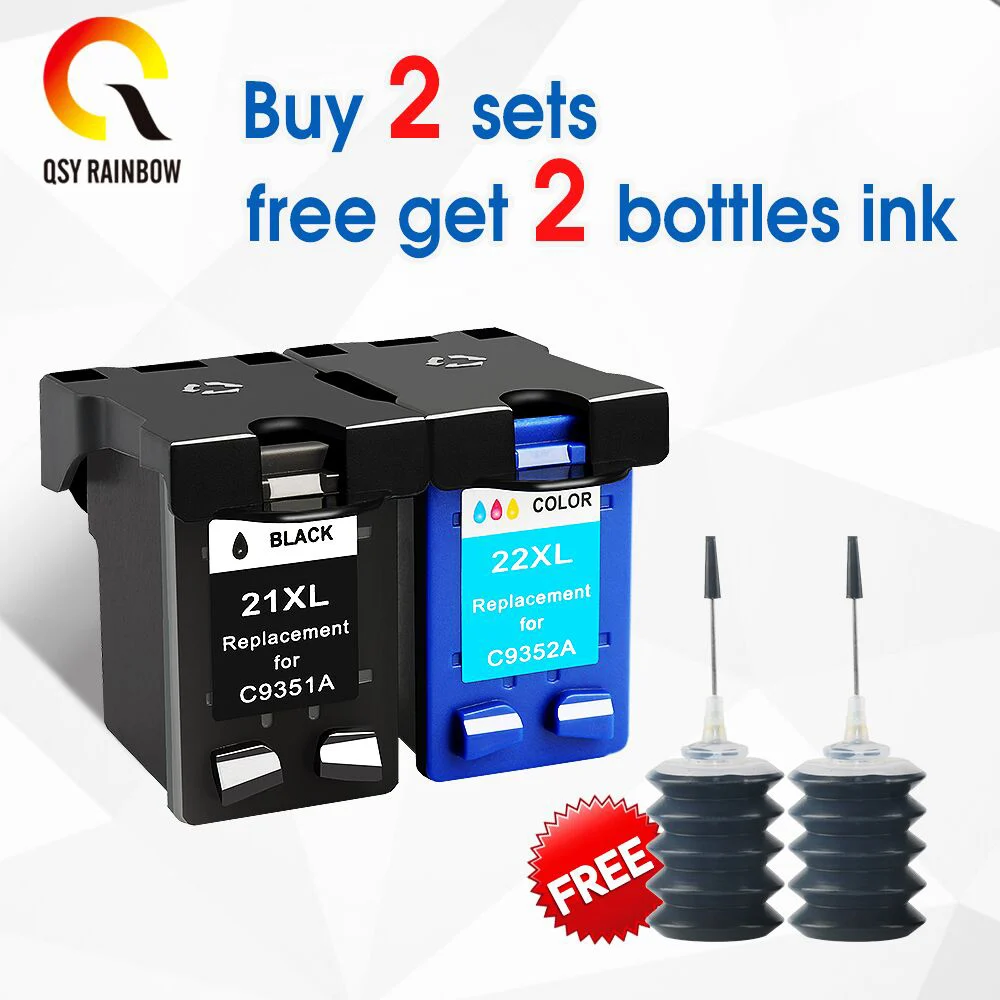 1bk 1color CMYK Supplies Заправляемый картридж Замена для hp 21xl 22 для hp 21 для hp 21 принтеров серий Deskjet F2180 F2280 F4180 F4100 F2100 F2200 - Цвет: 1bk 1color